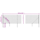 Clôture à mailles losangées avec piquet d'ancrage vert 1x25 m