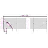 Clôture à mailles losangées avec piquet d'ancrage vert 1,8x25 m