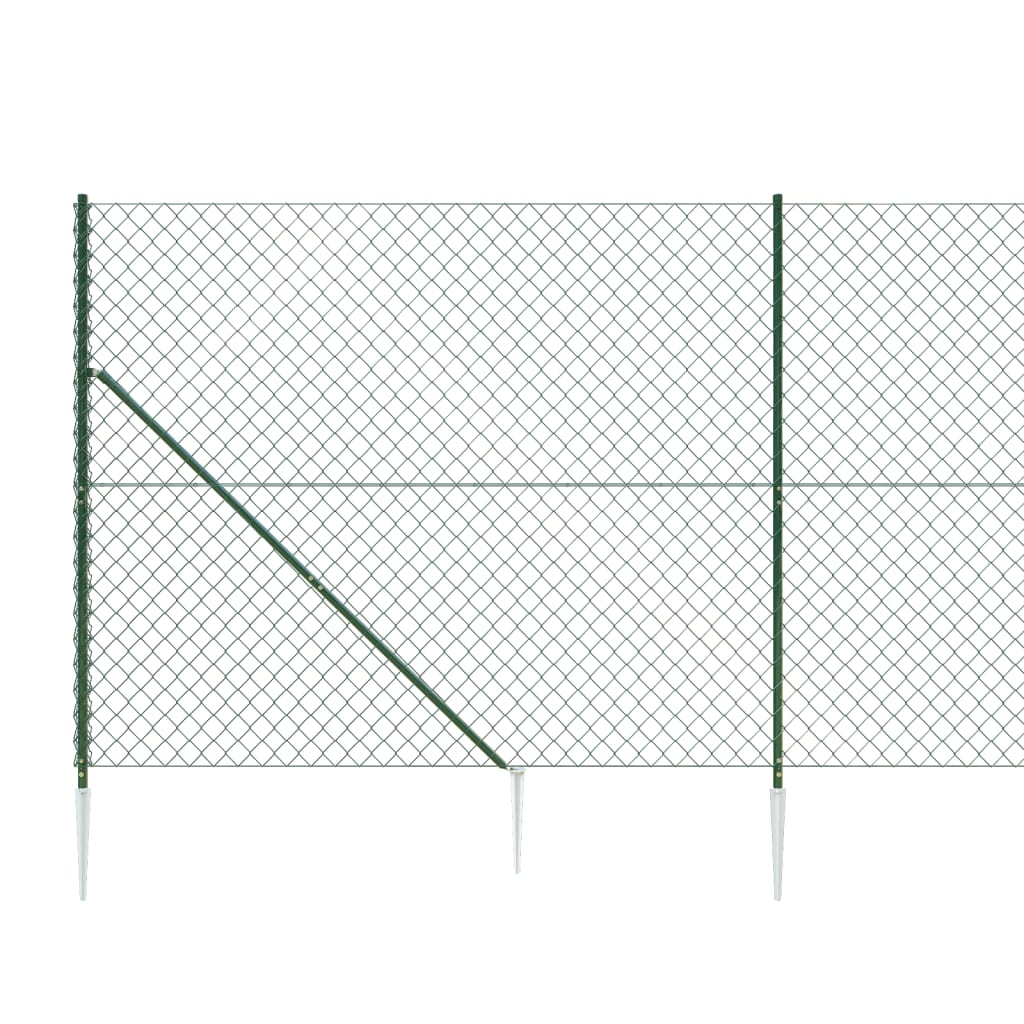 Maschendrahtzaun mit grünem Ankerpfosten 2,2x25 m