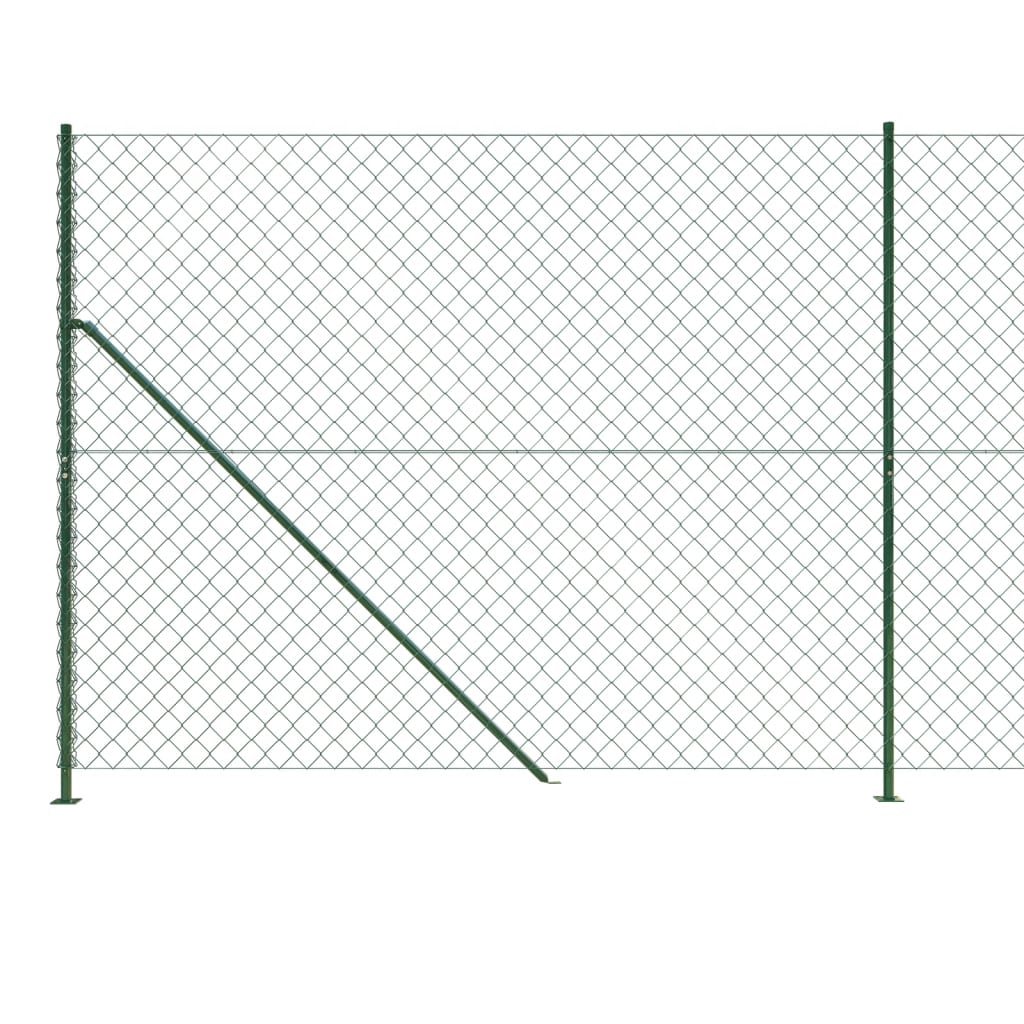 Maschendrahtzaun mit grünem Flansch 1,6x10 m