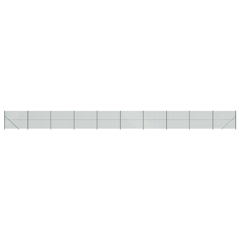 Maschendrahtzaun mit grünem Flansch 2x25 m