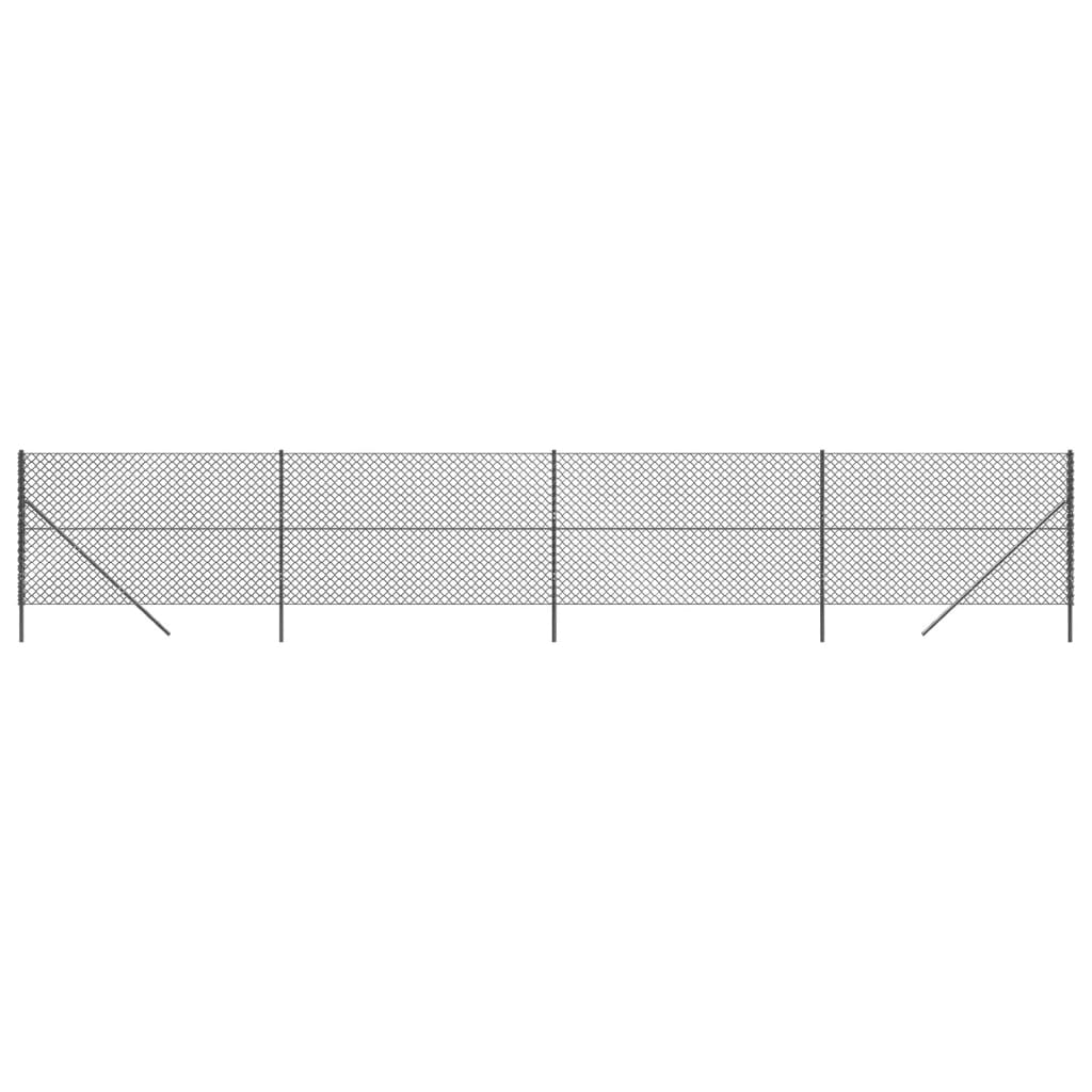 Anthrazitfarbener Maschendrahtzaun 1,4x10 m