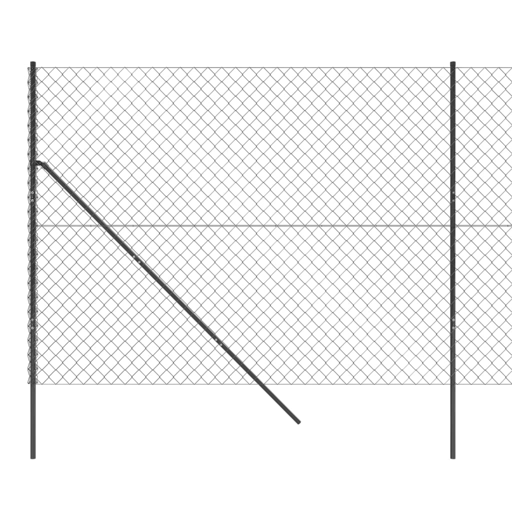 Anthrazitfarbener Maschendrahtzaun 1,4x10 m