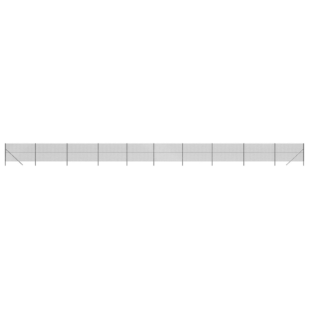 Anthrazitfarbener Maschendrahtzaun 1,4x25 m