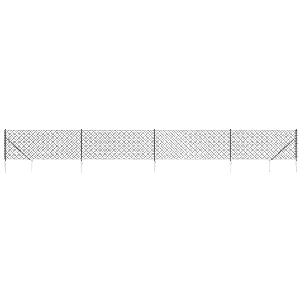 Maschendrahtzaun mit anthrazitfarbenem Anker 1,1x10 m