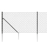 Maschendrahtzaun mit anthrazitfarbenem Anker 1,1x10 m