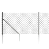 Clôture à mailles losangées avec ancrage anthracite 0,8x25 m