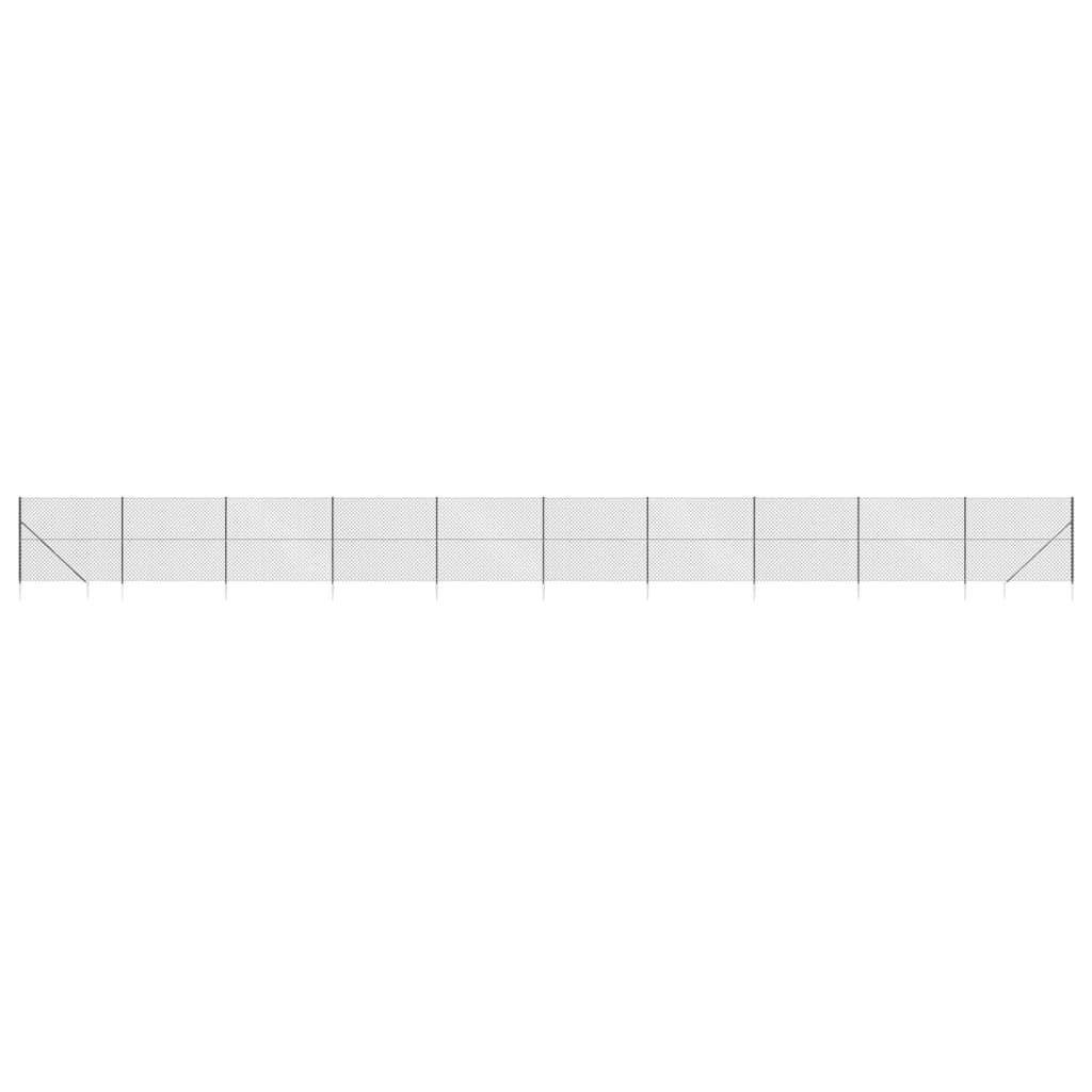 Maschendrahtzaun mit anthrazitfarbenem Anker 1,4x25 m