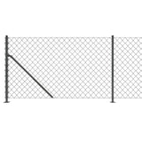 Maschendrahtzaun mit anthrazitfarbenem Flansch 0,8x10 m