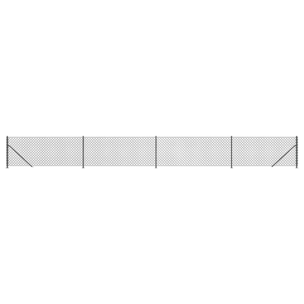 Maschendrahtzaun mit anthrazitfarbenem Flansch 1x10 m