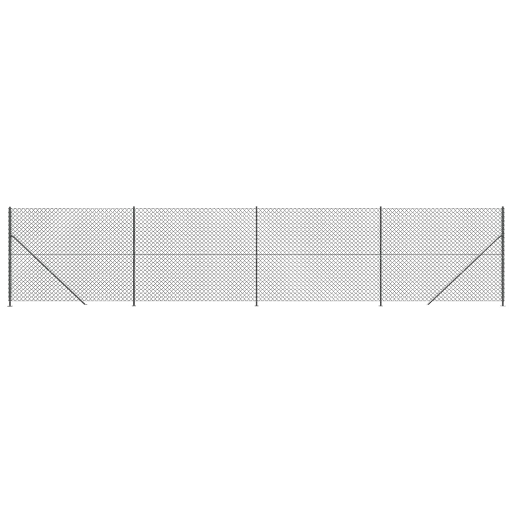 Maschendrahtzaun mit anthrazitfarbenem Flansch 1,4x10 m