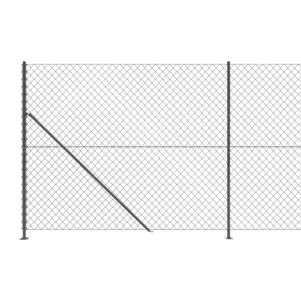 Chain link fence with anthracite flange 1.4x10 m