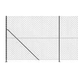 Maschendrahtzaun mit anthrazitfarbenem Flansch 1,4x10 m