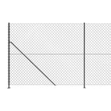 Maschendrahtzaun mit anthrazitfarbenem Flansch 1,6x10 m