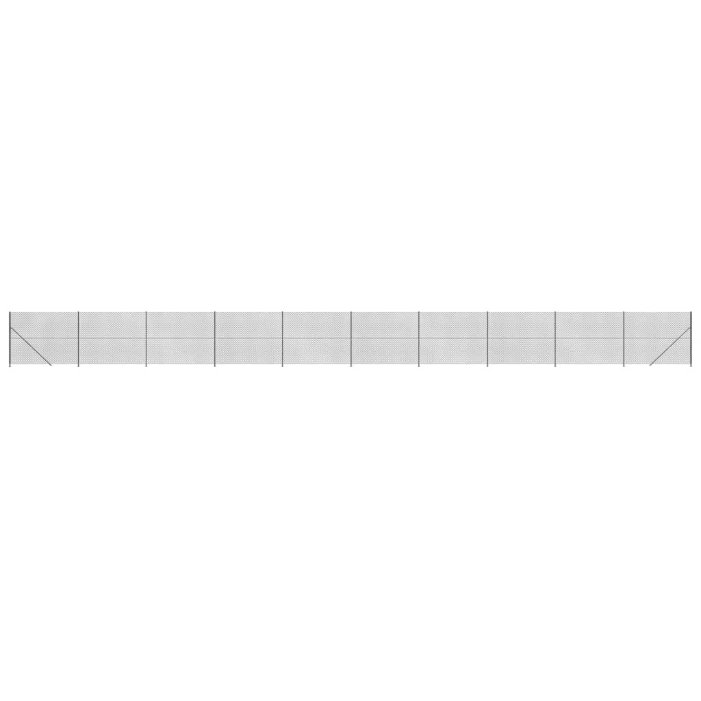 Maschendrahtzaun mit anthrazitfarbenem Flansch 1,4x25 m