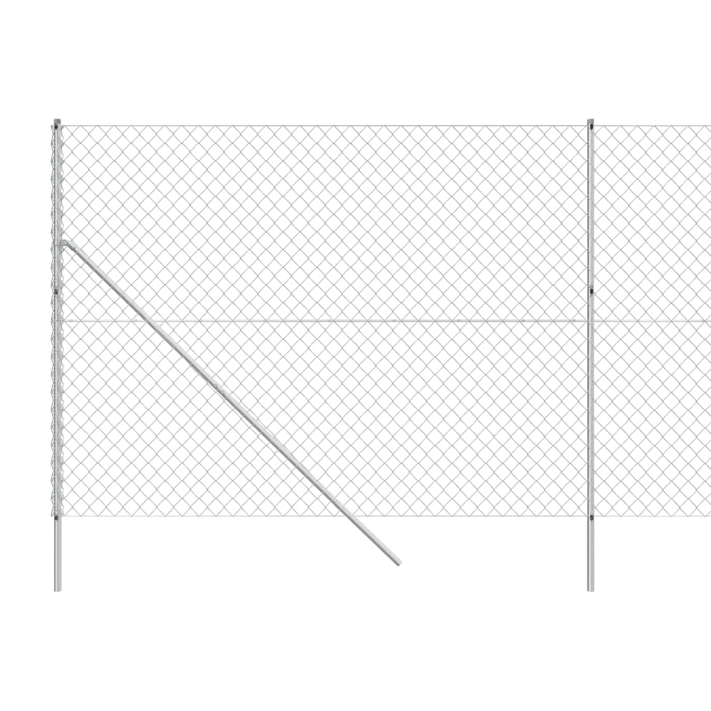 Silberner Maschendrahtzaun 1,4x10 m