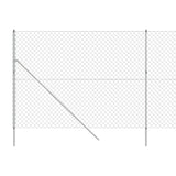 Silberner Maschendrahtzaun 1,4x10 m