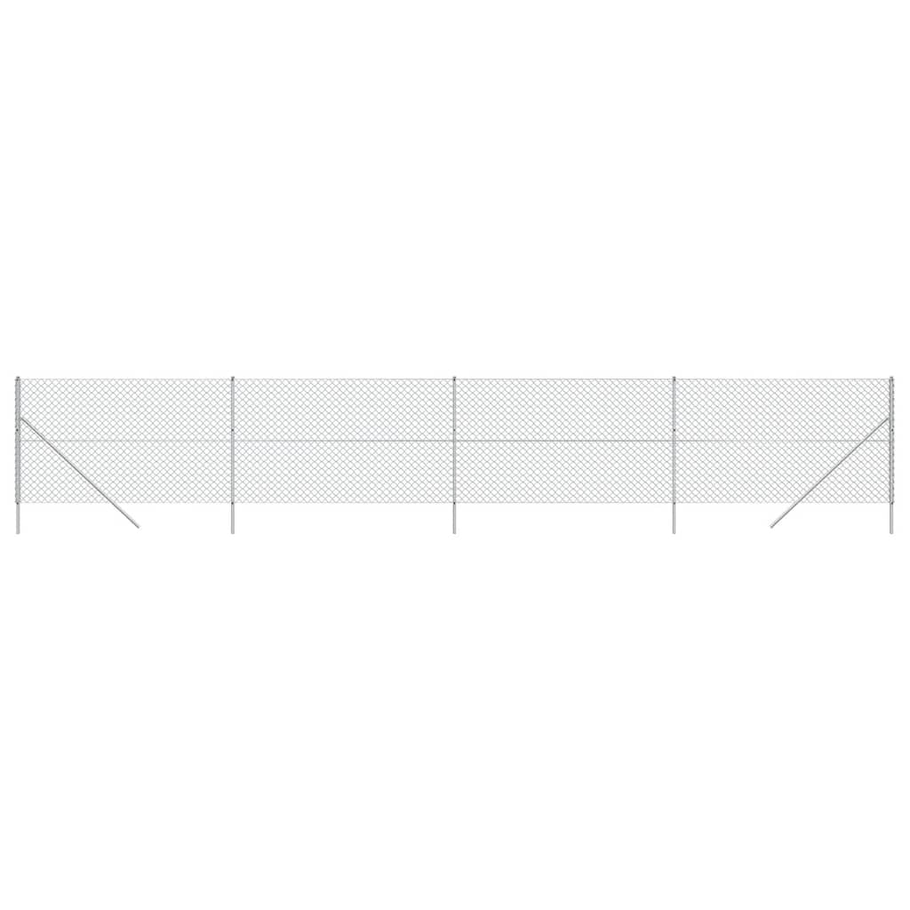 Silberner Maschendrahtzaun 1,6x10 m