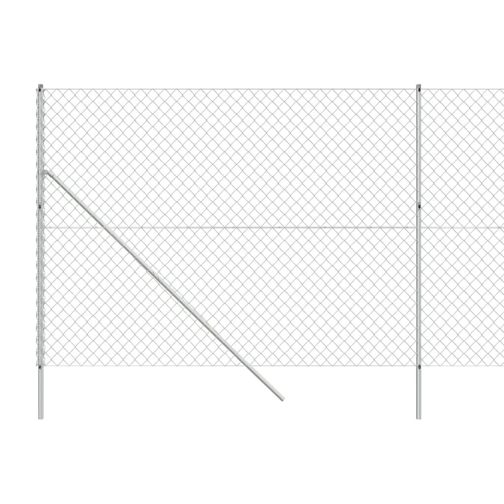 Silberner Maschendrahtzaun 1,6x10 m