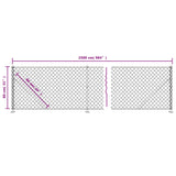 Maschendrahtzaun mit silbernem Flansch 0,8x25 m