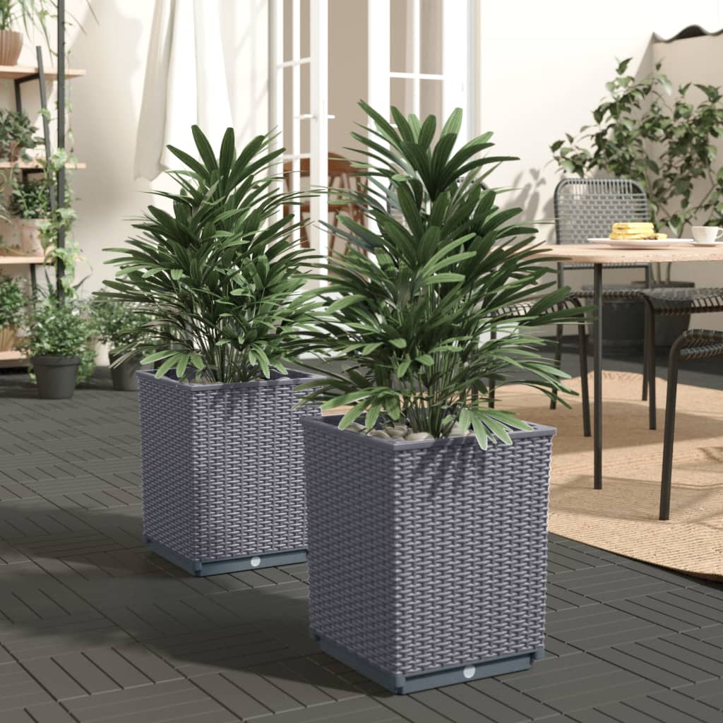 Jardinières 2 pcs bleu gris 30x30x37 cm polypropylène