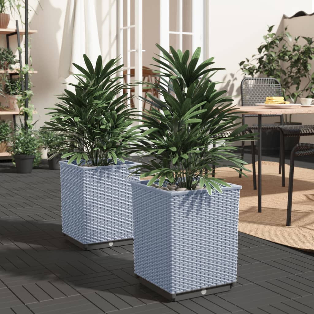 Jardinières 2 pcs gris clair 30x30x37 cm polypropylène