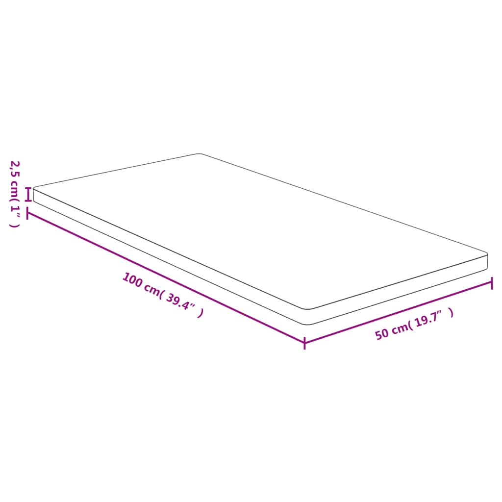 Table top 50x100x2.5 cm bamboo