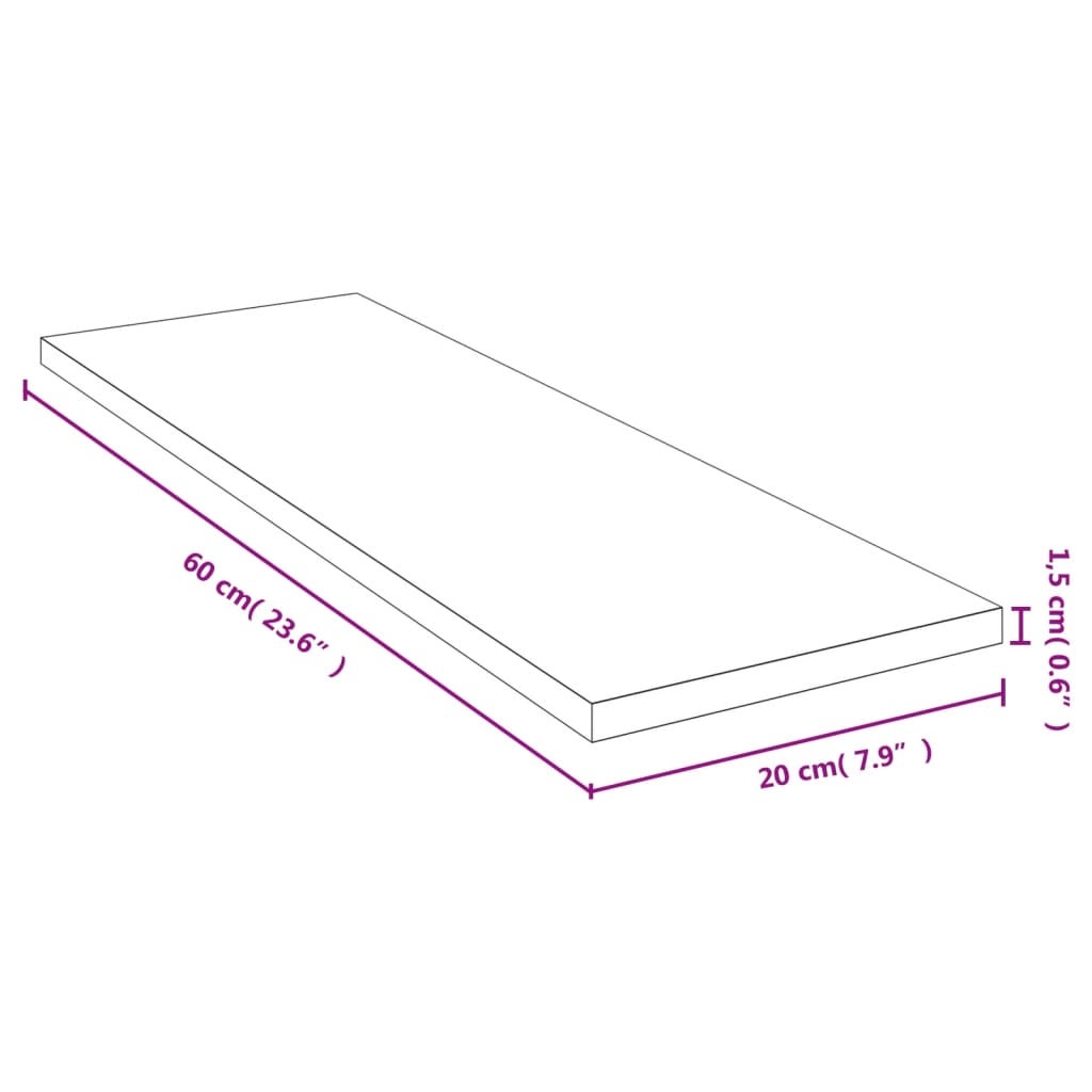 Étagère murale 60x20x1,5 cm bambou