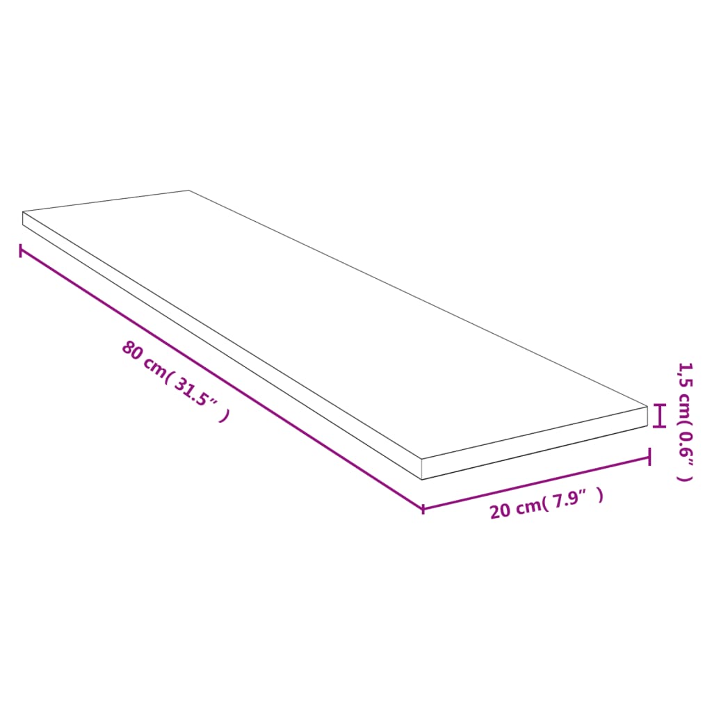 Étagère murale 80x20x1,5 cm bambou