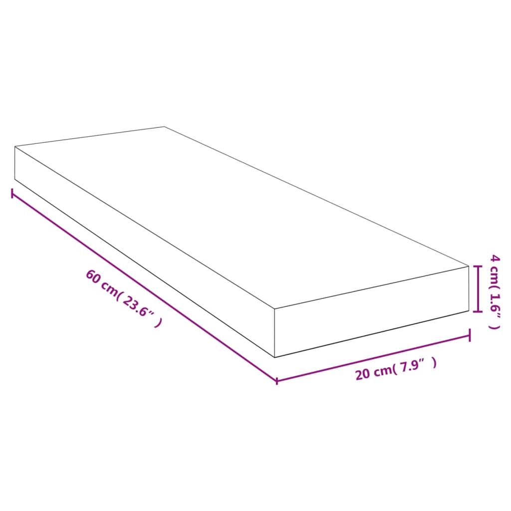 Étagère murale 60x20x4 cm bambou