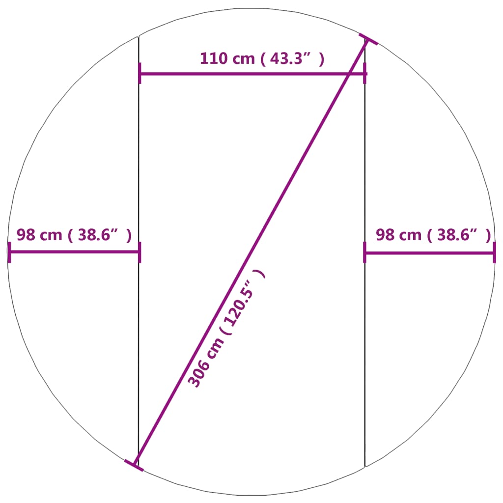 Hellgraue Schwimmbadabdeckung Ø306 cm aus Polyester-Geotextil