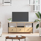 Meuble TV chêne sonoma 102x33x45 cm bois d'ingénierie et fer