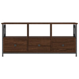 Meuble TV chêne marron 102x33x45 cm bois d'ingénierie et fer