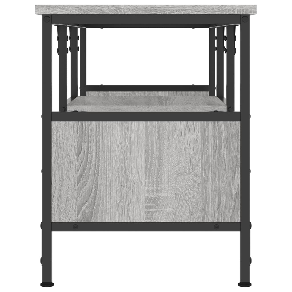 Meuble TV sonoma gris 100x35x45 cm bois d'ingénierie et fer