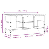 Meuble TV sonoma gris 100x35x45 cm bois d'ingénierie et fer