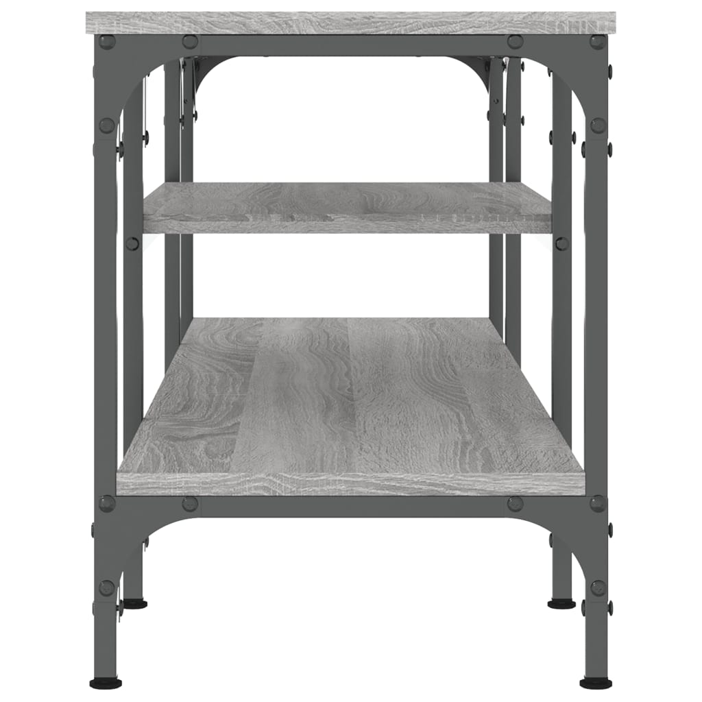 Sonoma gray TV cabinet 121x35x45 cm engineered wood and iron