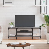 Sonoma gray TV cabinet 121x35x45 cm engineered wood and iron