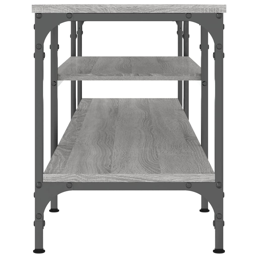 Meuble TV sonoma gris 161x35x45 cm bois d'ingénierie et fer