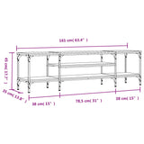 Sonoma gray TV cabinet 161x35x45 cm engineered wood and iron