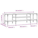 Meuble TV chêne marron 161x35x45 cm bois d'ingénierie et fer