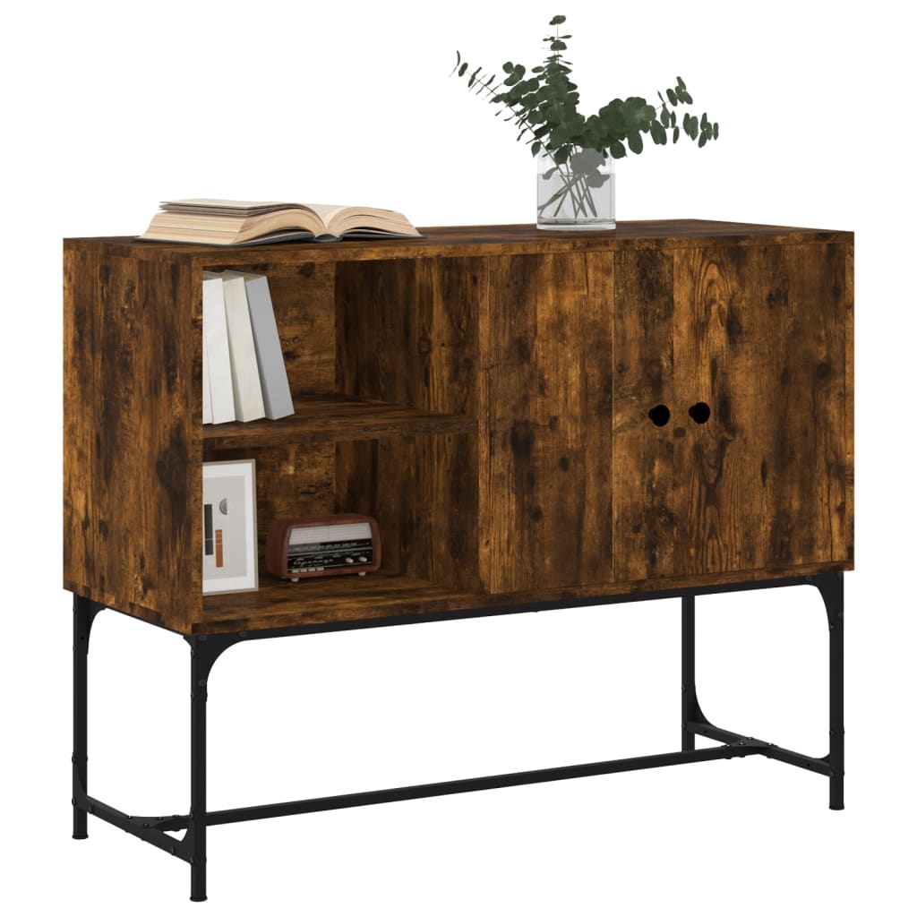 Buffet chêne fumé 100x40x79,5 cm bois d'ingénierie