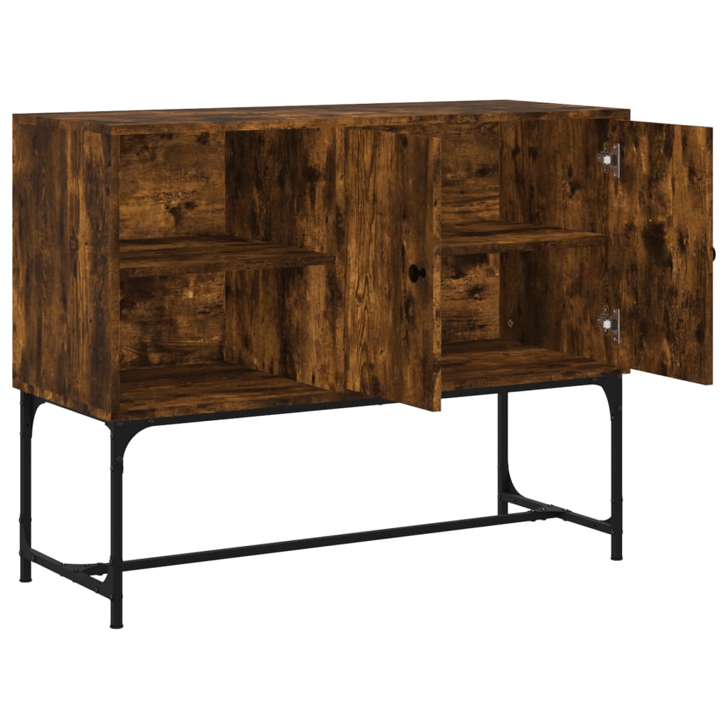 Buffet chêne fumé 100x40x79,5 cm bois d'ingénierie