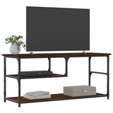 Meuble TV chêne marron 103x38x46,5cm bois d'ingénierie et acier