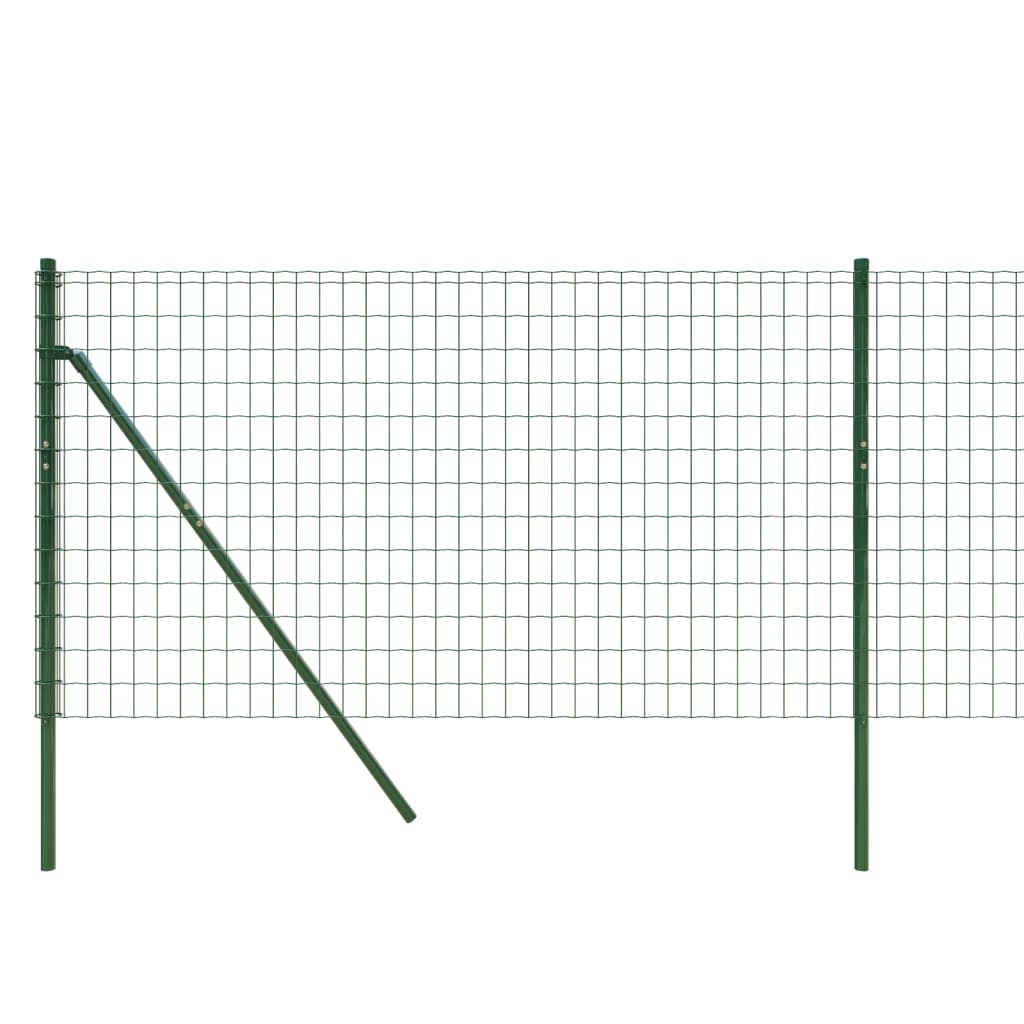 Clôture en treillis métallique vert 0,8x10 m acier galvanisé