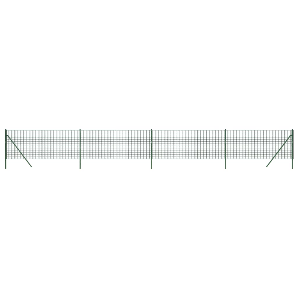 Grüner Maschendrahtzaun 1x10 m aus verzinktem Stahl