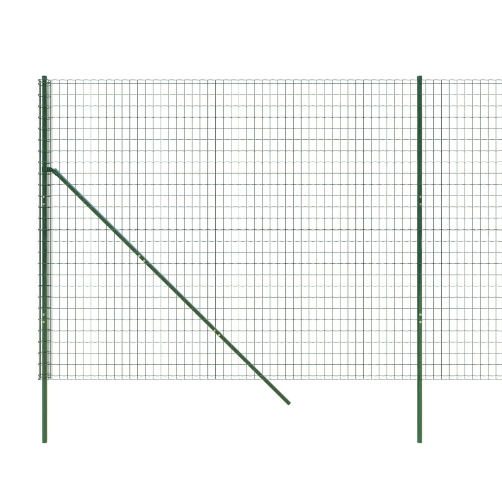 Grüner Maschendrahtzaun 1,4x10 m aus verzinktem Stahl