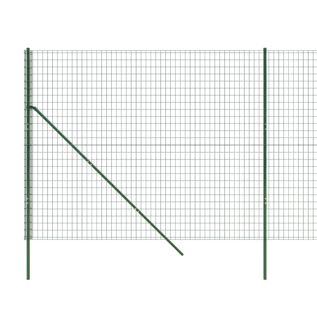 Clôture en treillis métallique vert 1,6x10 m acier galvanisé