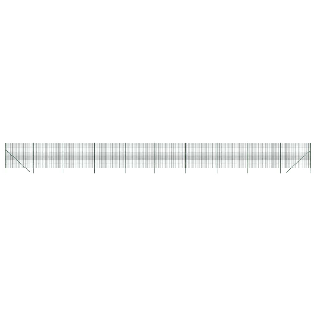 Grüner Maschendrahtzaun 2x25 m aus verzinktem Stahl