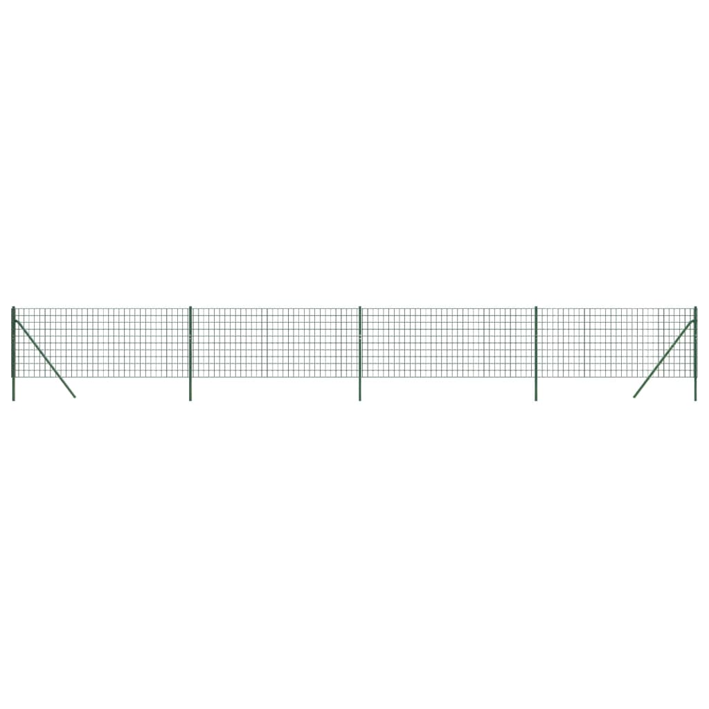 Grüner Maschendrahtzaun 1x10 m aus verzinktem Stahl