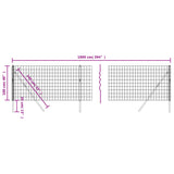 Grüner Maschendrahtzaun 1x10 m aus verzinktem Stahl